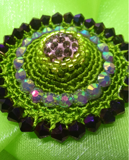 Háčkované dizajnové náušnice "Marakeš"